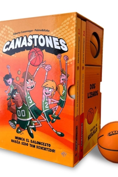 Estuche canastones: 2 Libros + pelota